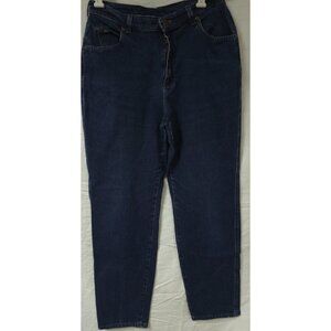 Lee Womens Sz 12 (M) Hih Rise Relaxed Fit Straight Tapered Dark Wash Jeans 32x30